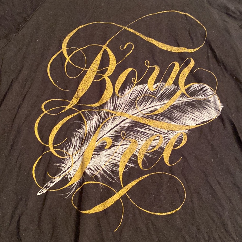Born Free Graphic Scoop Neck Dolman Style tee